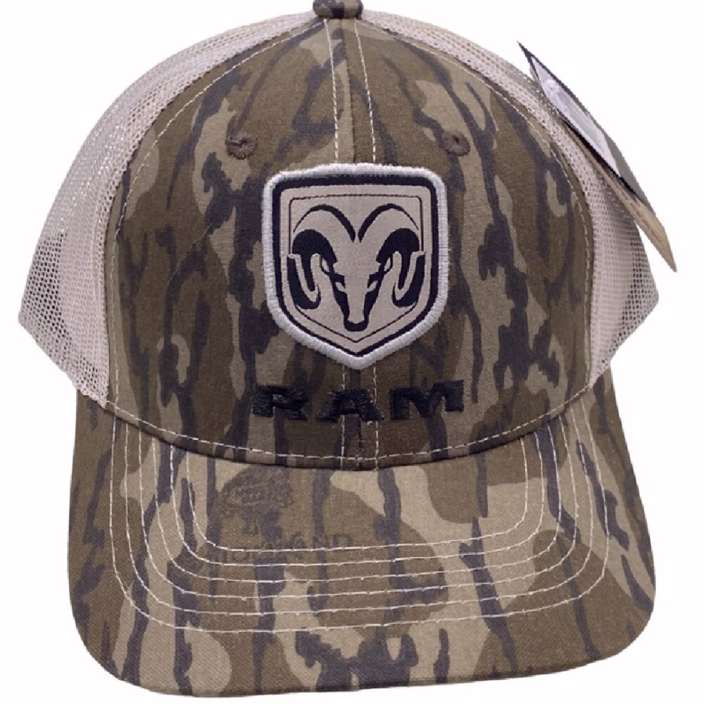 RAM Patch Mossy Oak Camo Mesh Back Cap Hat - NEW Fast Shipping